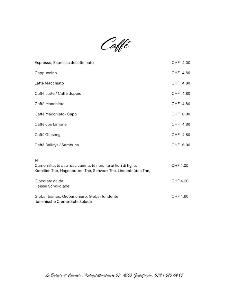 Menu_Le Delizie Di Carmela_Gerlafingen_image_3