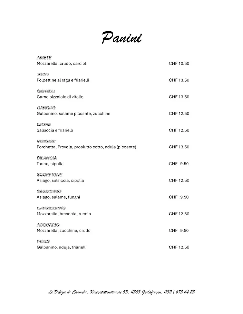 Menu_Le Delizie Di Carmela_Gerlafingen_image_4