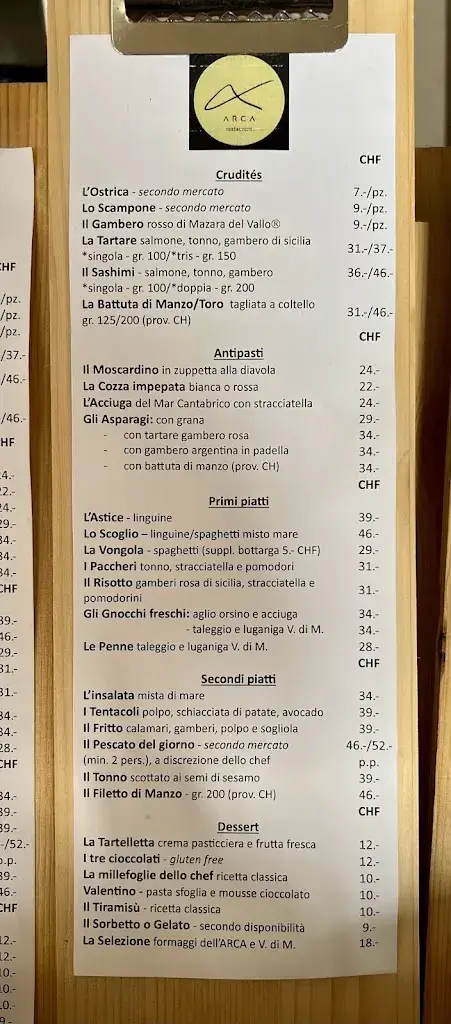 ARCA restaurant by Osteria dei Colombi_Montagnola_menu_image_1