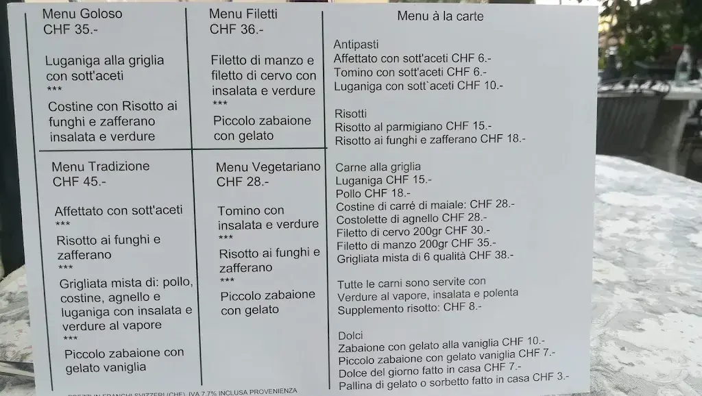 Menü_Grotto Flora B&B_Agra_Bild_3