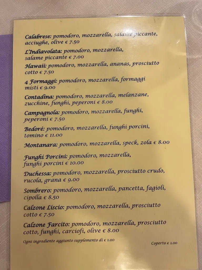 Menu_Ristorante Pizzeria Grotto Bedorè_Italy_image_2