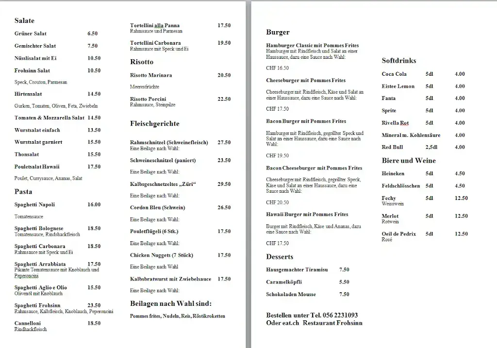Restaurant, Pizzeria Frohsinn_Gebenstorf_menu_image_1