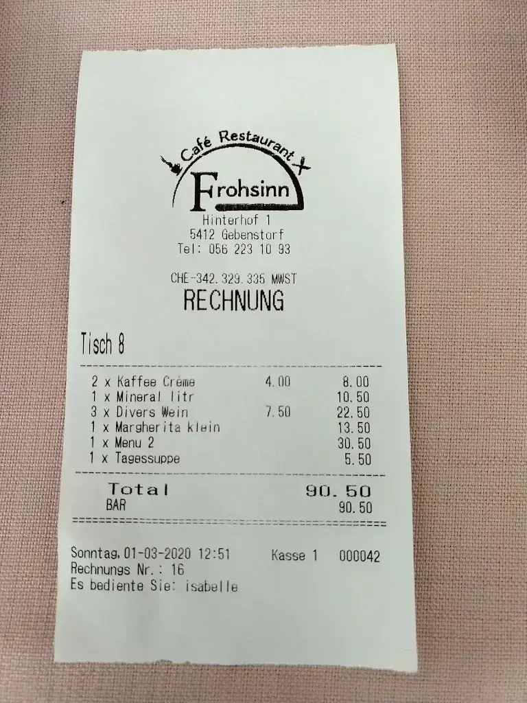 Ayush Agarwal_Restaurant, Pizzeria Frohsinn_Gebenstorf_review