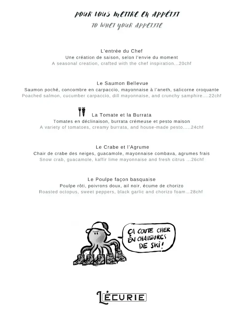 Menu_L'Ecurie Restaurant_Verbier_image_2
