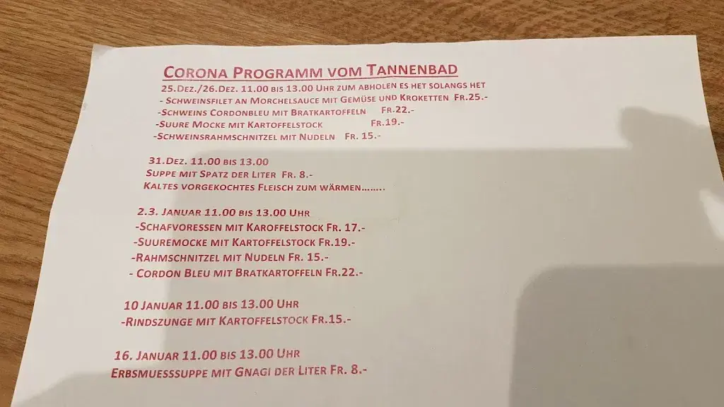 Menu_Restaurant Tannenbad_Affoltern im Emmental_immagine_2