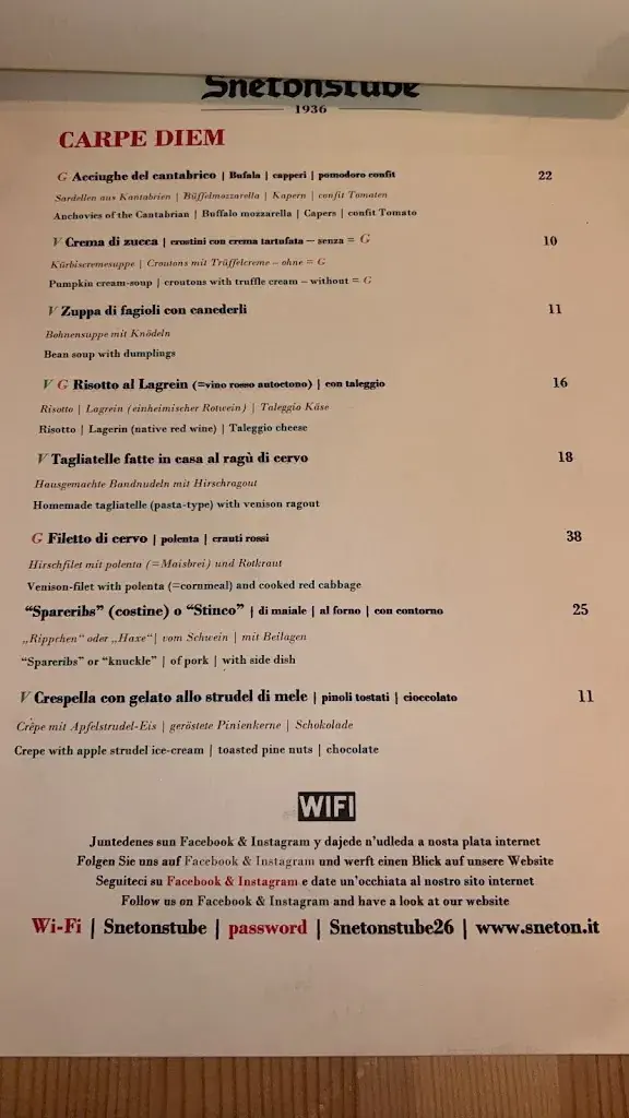 Menu_Snetonstube: restaurant in Ortisei / St. Ulrich_Italy_image_4