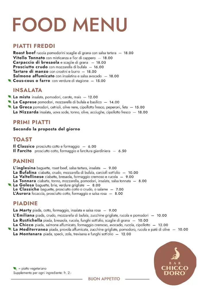 Bar Chicco d'Oro restaurant à Morbio Inferiore