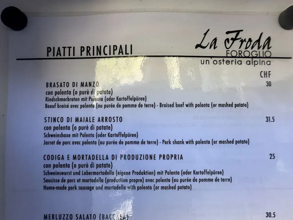 La Froda ristorante a Cevio