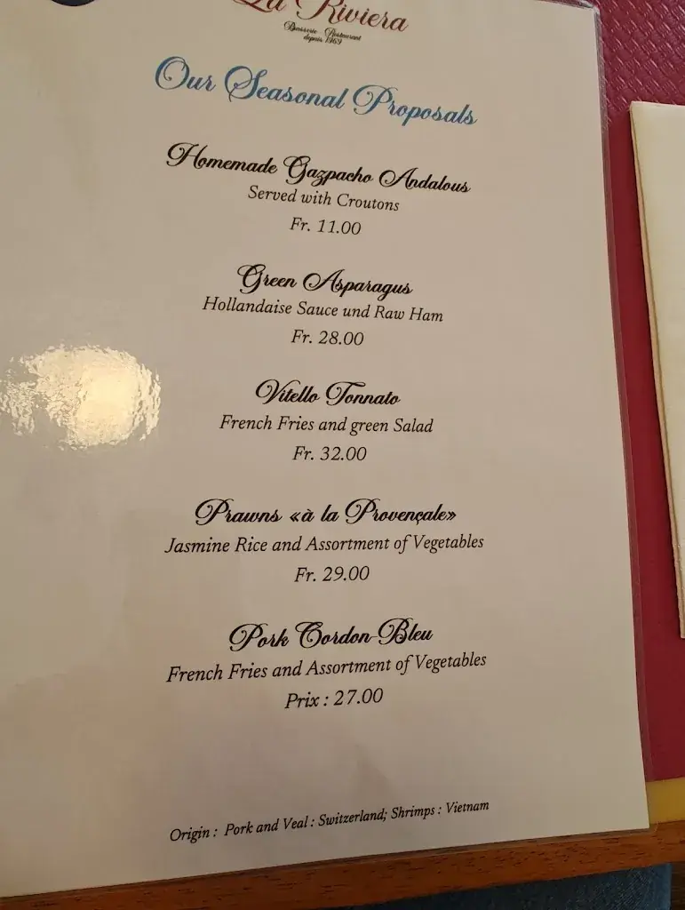 Menu_Brasserie-Restaurant La Riviera_Lausanne_image_3