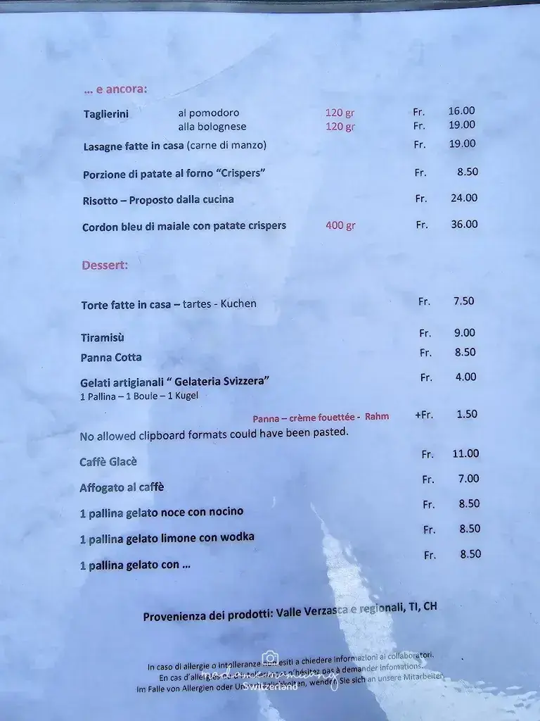 Osteria Vittoria restaurant in Lavertezzo