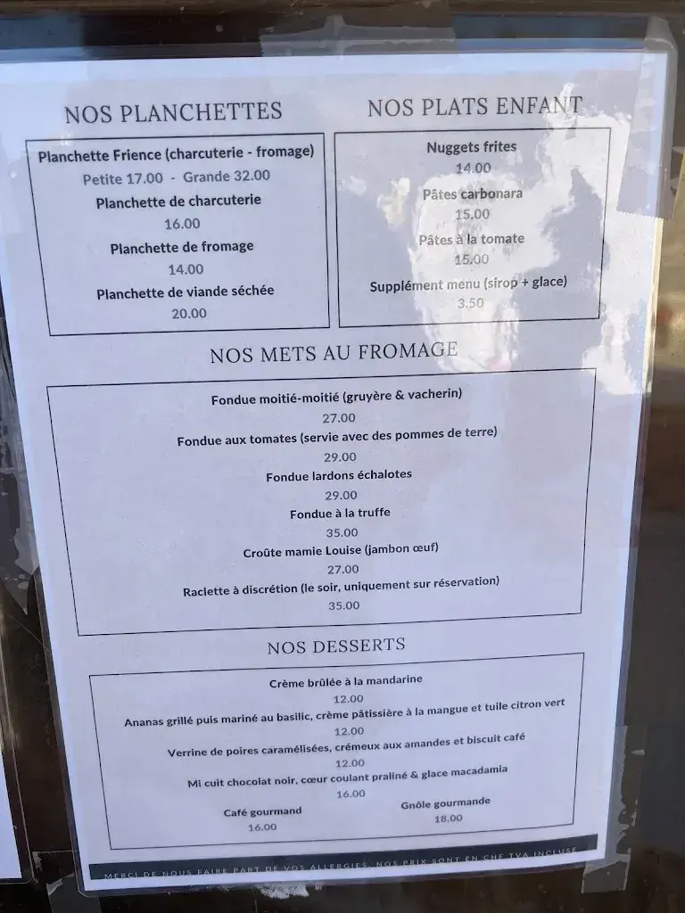 Menü_Refuge de Frience_Gryon_Bild_4