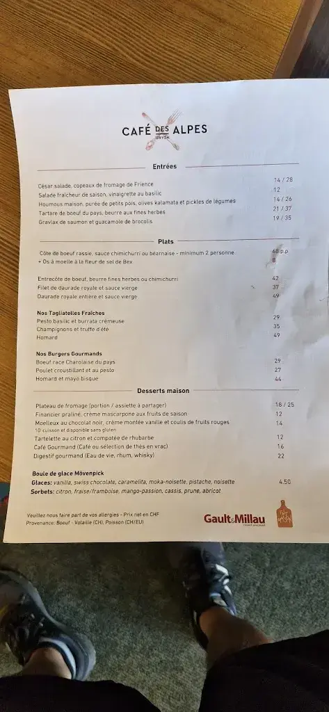 Menu_Café des Alpes Gryon_Gryon_image_3