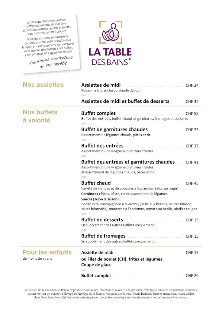 Restaurant La Table des Bains restaurant in Lavey-Morcles