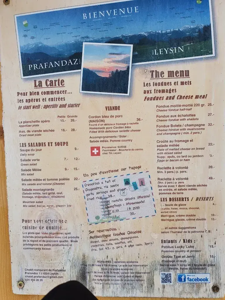 Menu_Chalet- Restaurant de Prafandaz_Leysin_image_3