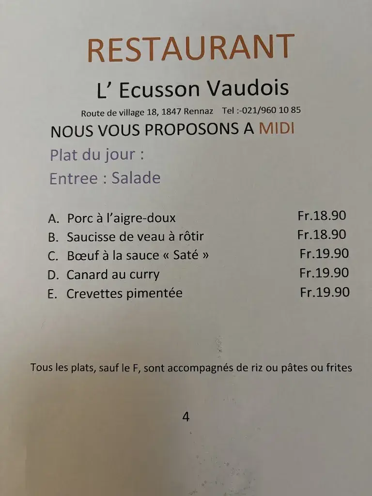 Menu_L'Ecusson Vaudois Rennaz_Rennaz_image_2