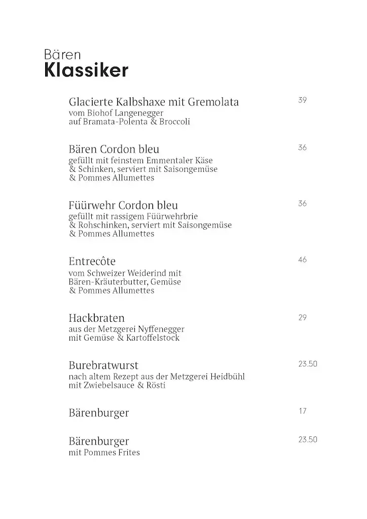 Menu_Gasthof Bären_Langnau im Emmental_image_1