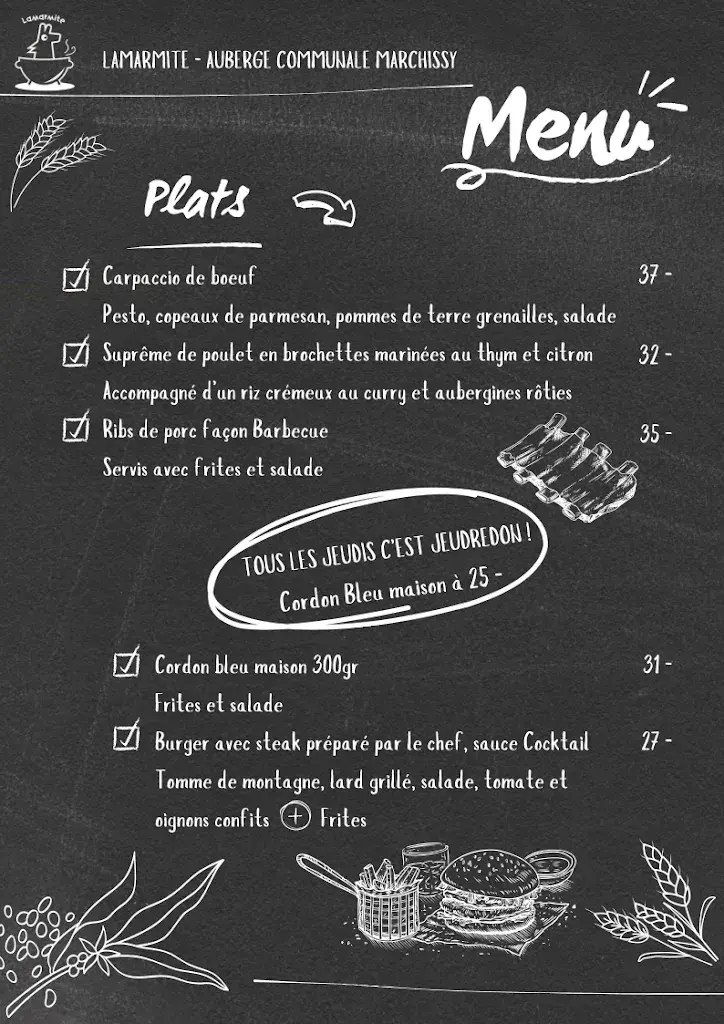Menu_Auberge LaMarmite - Restaurant communal Marchissy_Marchissy_image_2