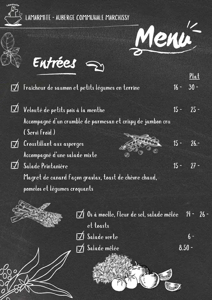 Menu_Auberge LaMarmite - Restaurant communal Marchissy_Marchissy_image_3