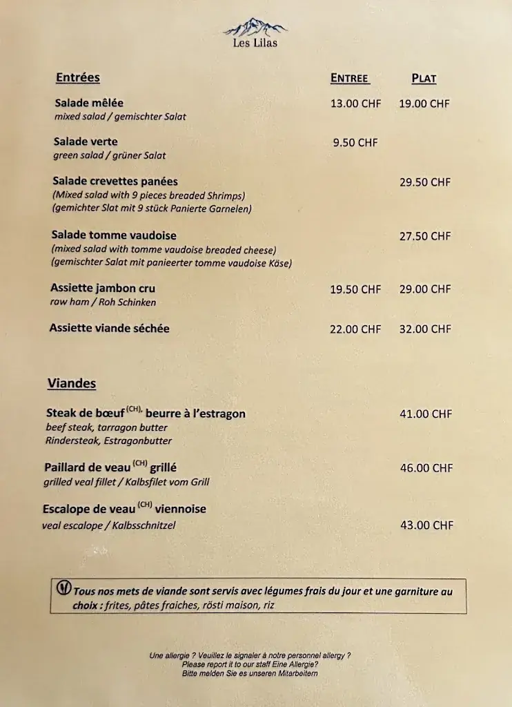 Hôtel Restaurant Les Lilas_Les Diablerets_menu_image_1