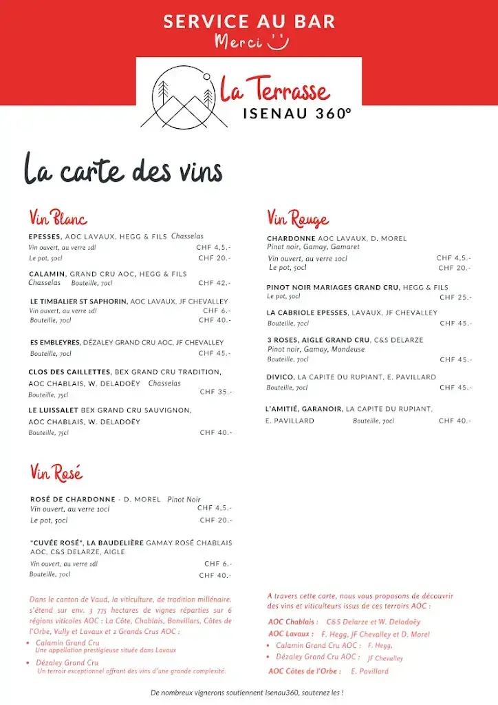 Isenau - La Terrasse d'Isenau 360° restaurante en Les Diablerets