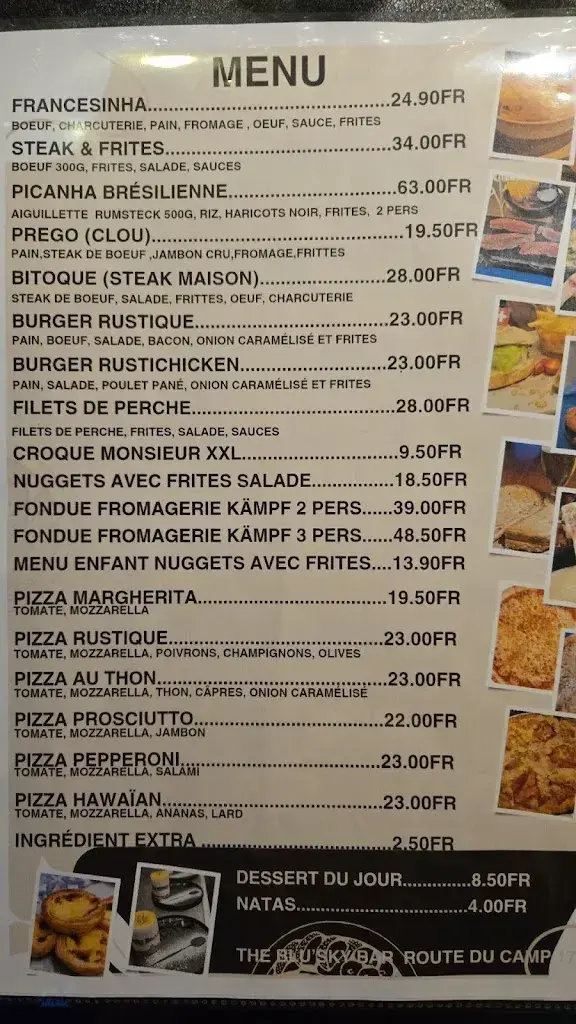 Menu_Blu Sky Restaurant Bar_Bière_image_1