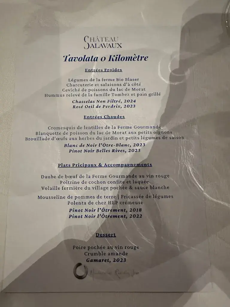 Menu_Hôtel & Restaurant Château Salavaux_Salavaux_image_2