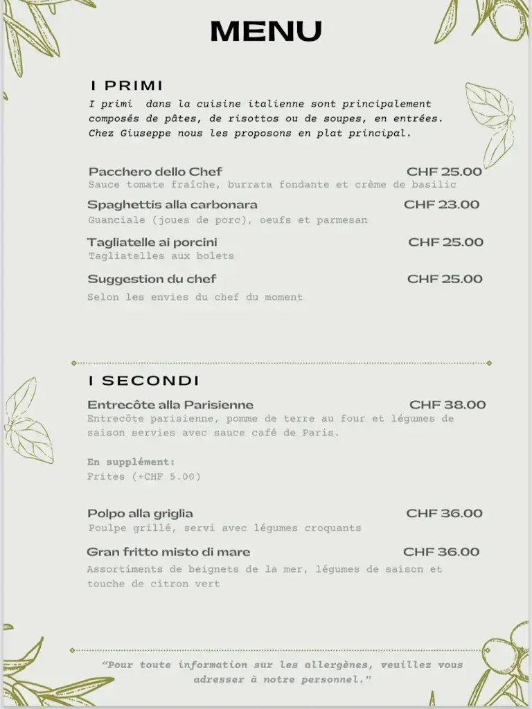 Menu_Hotel de France Restaurant di Giuseppe Turco_Cuarnens_image_2