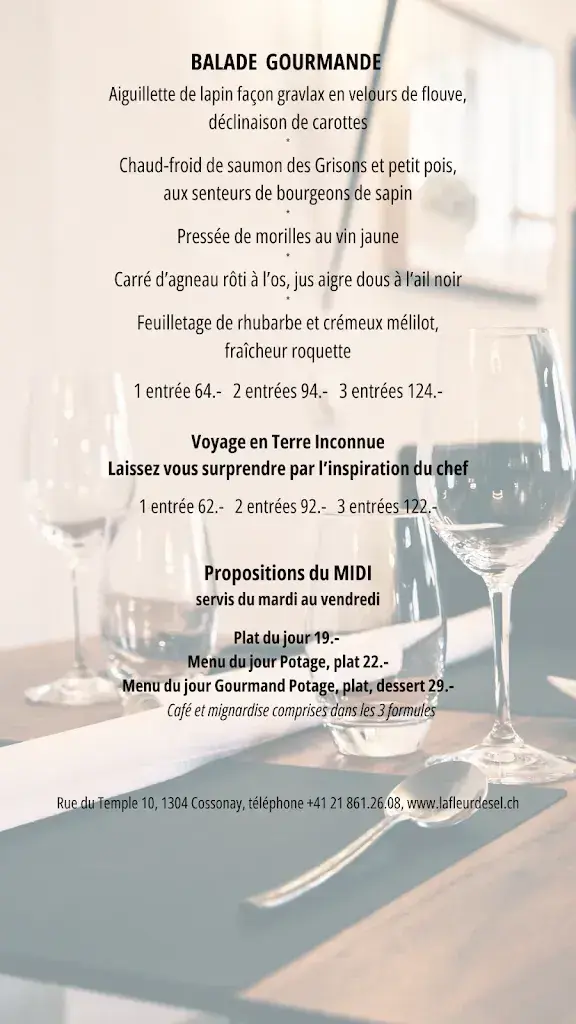 Restaurant Fleur de Sel Restaurant in Cossonay-Ville