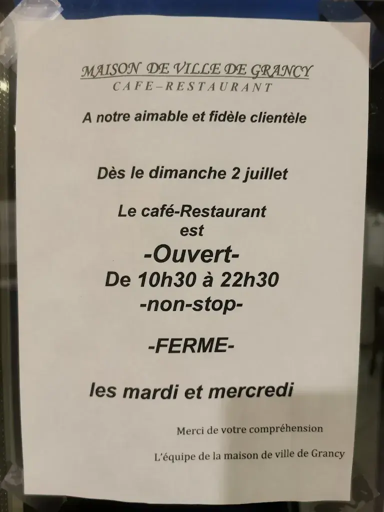 Maison de ville de Grancy restaurant in Grancy