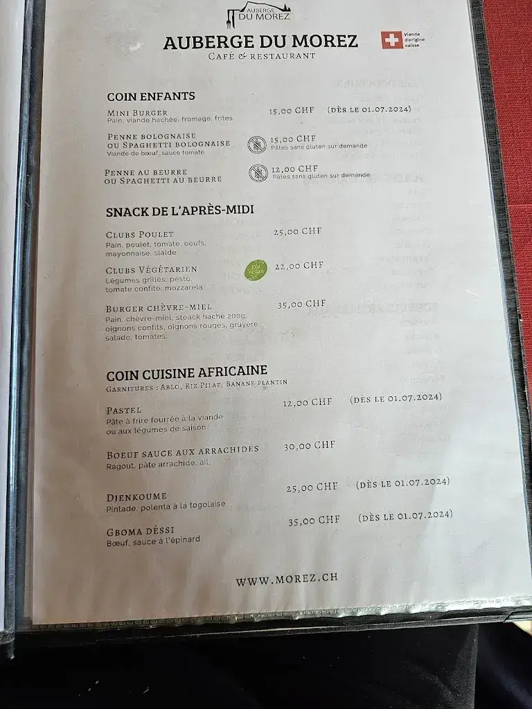 Menu_Auberge du Morez_Vaulion_image_3