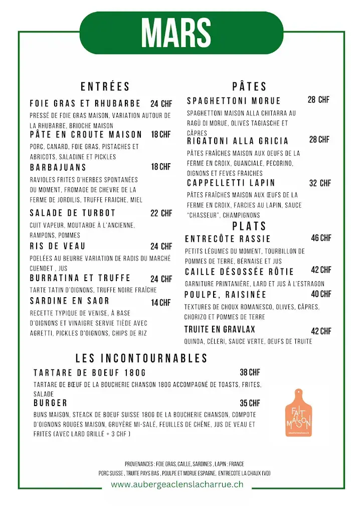 Menu_Auberge Communale Aclens - La Charrue_Aclens_image_2