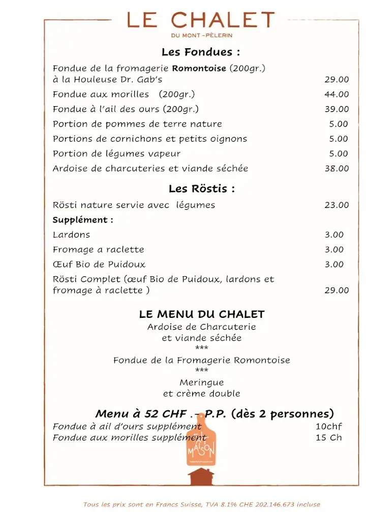 Menu_Restaurant Le Chalet du Mont-Pèlerin_Chardonne_image_3