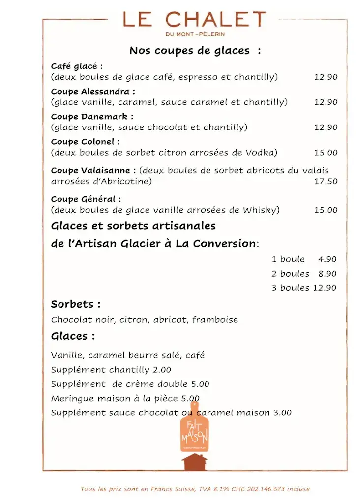 Menu_Restaurant Le Chalet du Mont-Pèlerin_Chardonne_image_4