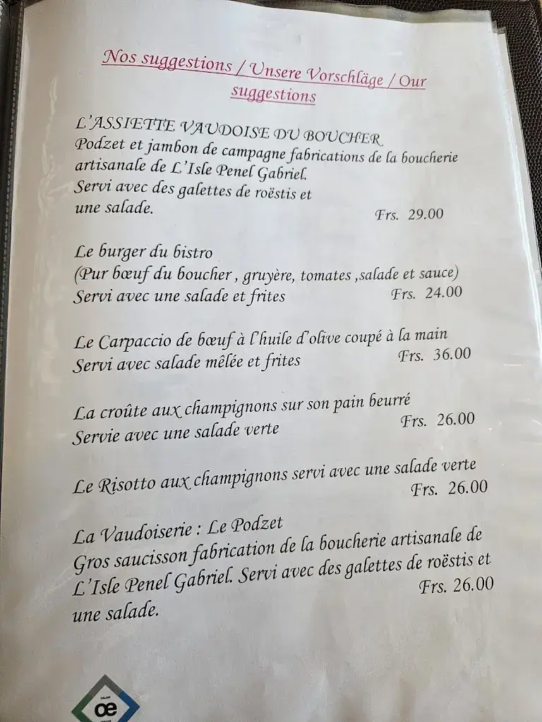 RESTAURANT LA FROMAGERIE GOURMANDE restaurant in Montricher