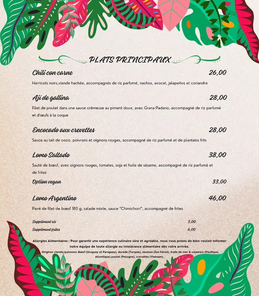 Menu_Latino Restaurant & Bar_Clarens_image_2