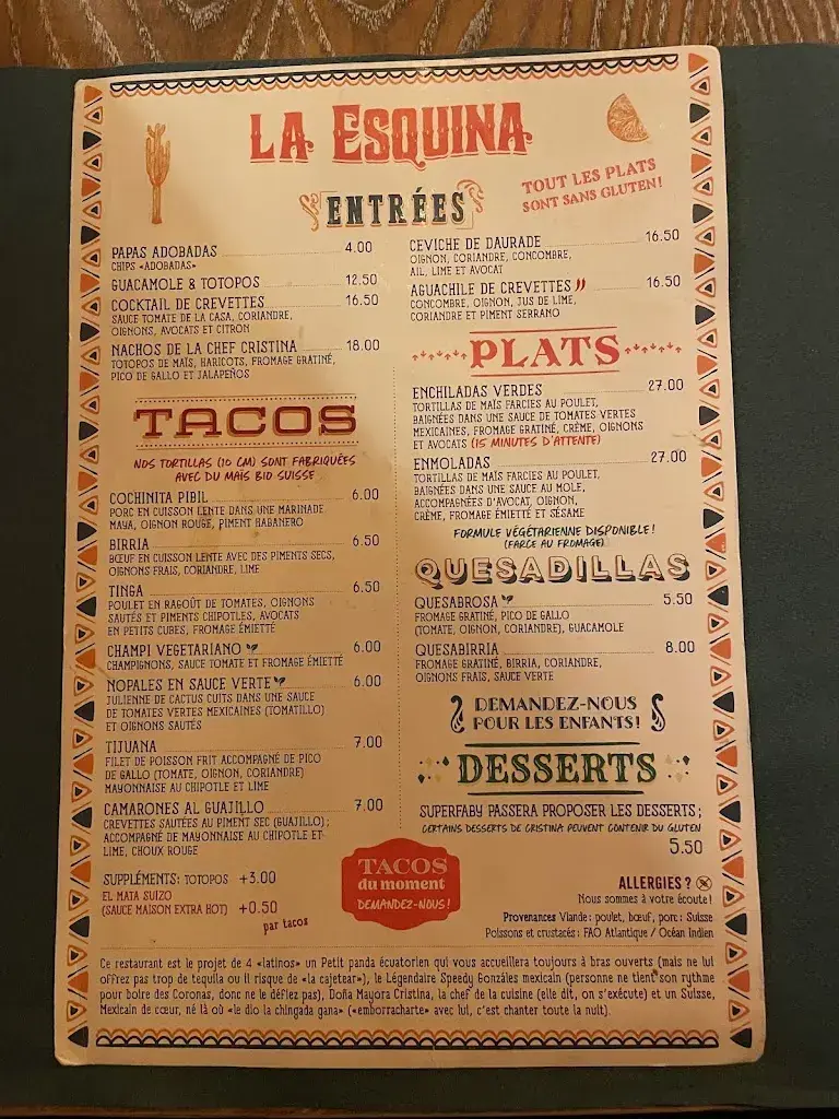 La Esquina_Lausanne_menu_image_1