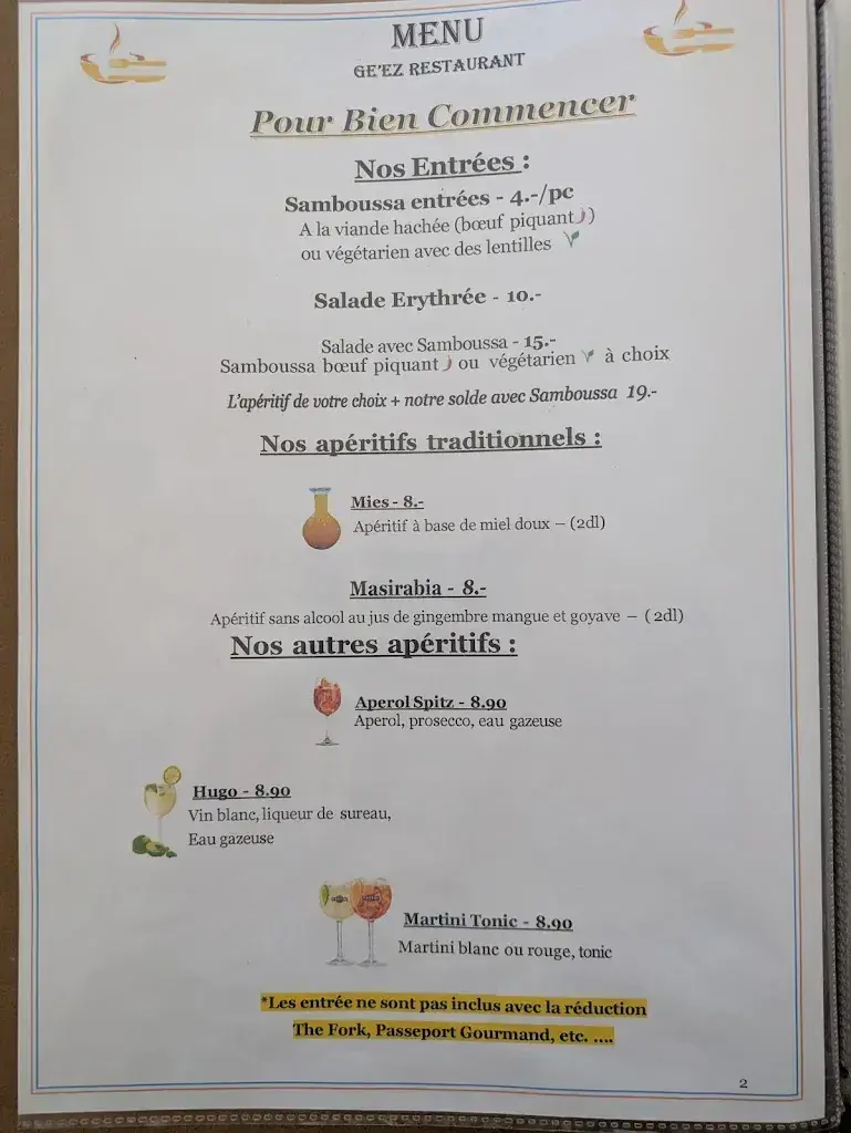 Ge'ez Restaurant Éthiopiens et Érythréens_Lausanne_menu_image_1