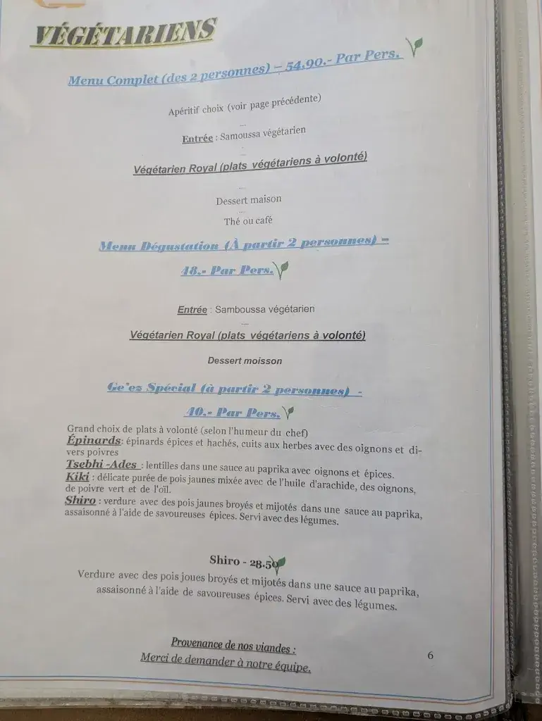 Menu_Ge'ez Restaurant Éthiopiens et Érythréens_Lausanne_image_3