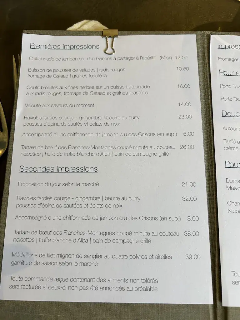 Menu_Restaurant La Parenthèse_La Chaux-de-Fonds_image_2