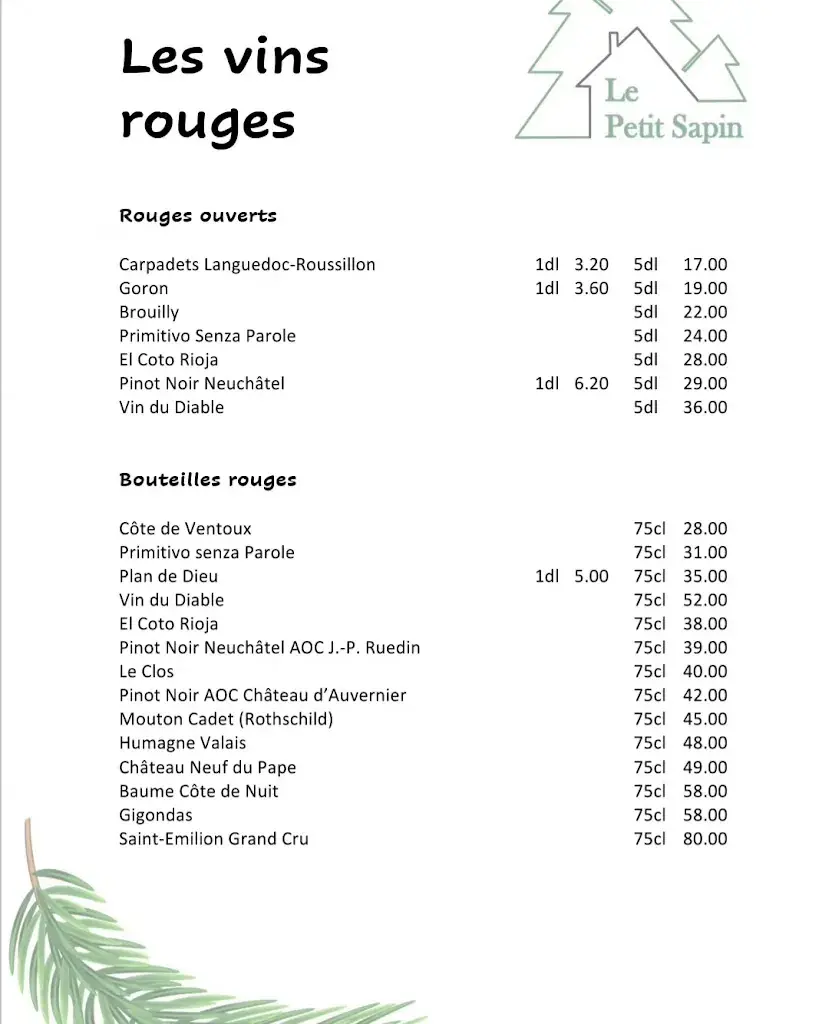 Menu_Le petit sapin_La Chaux-de-Fonds_image_2