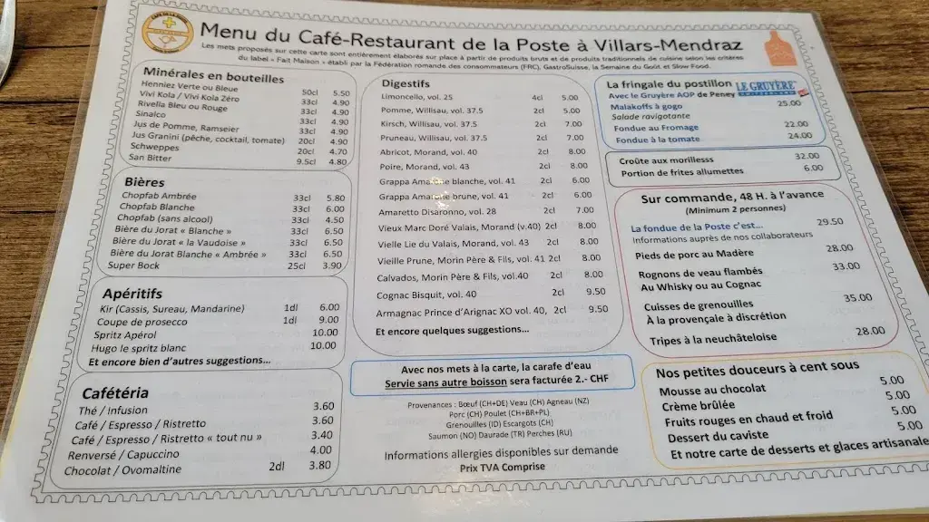 Menu_Café-Restaurant de la Poste et Cavin Traiteurs_Villars-Mendraz_image_4