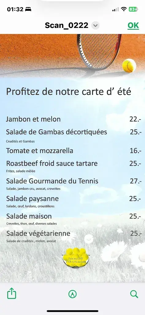 Menu_Restaurant du Tennis d'Echallens_Echallens_immagine_1