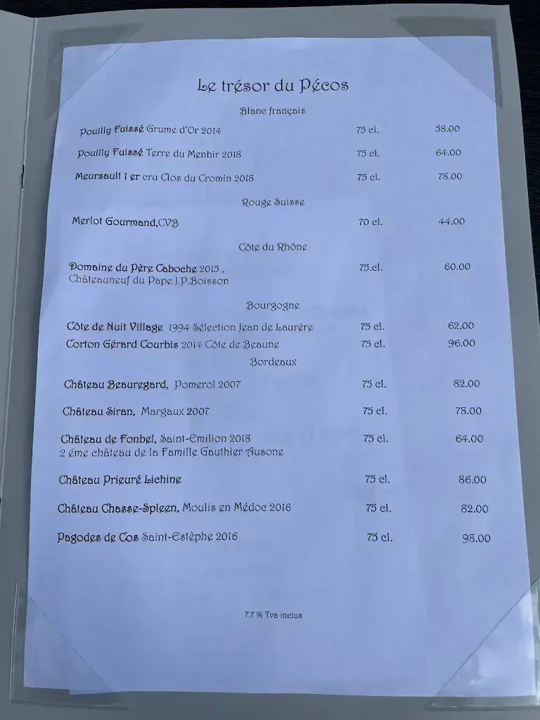 Restaurant Le Pécos_Grandson_menu_image_1