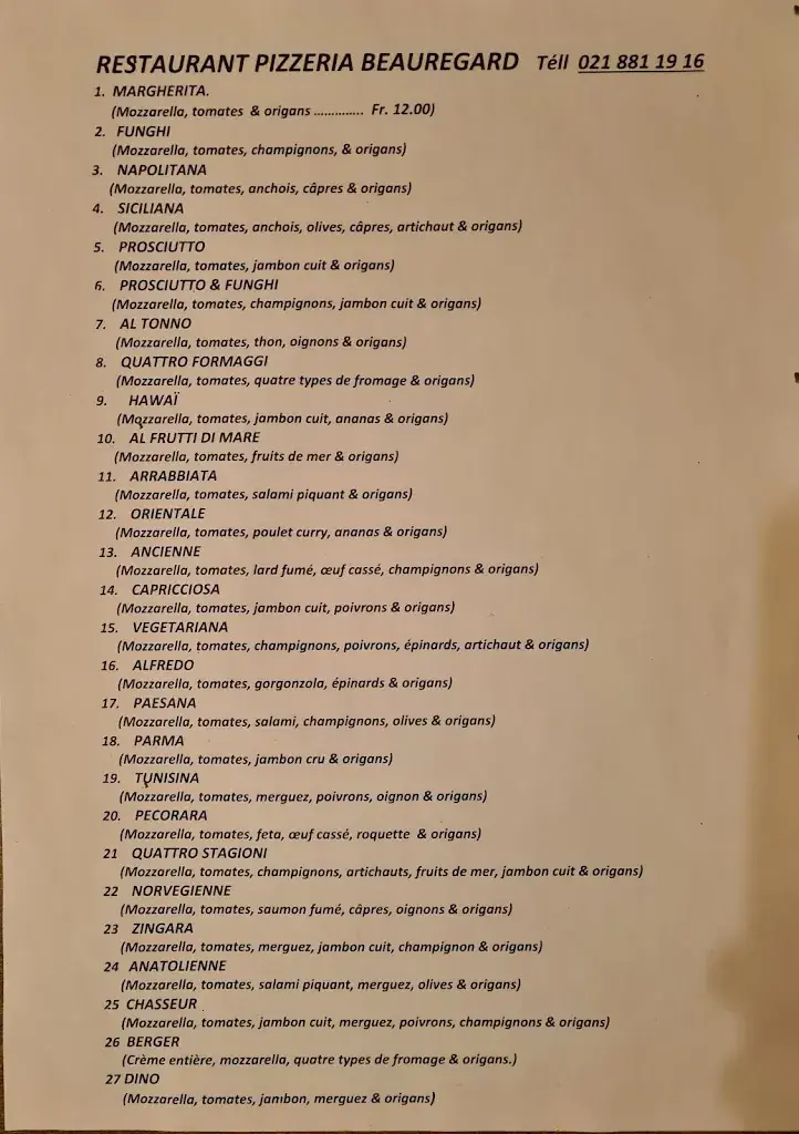 Café Restaurant Pizzeria du Beauregard ristorante a Villars-le-Terroir