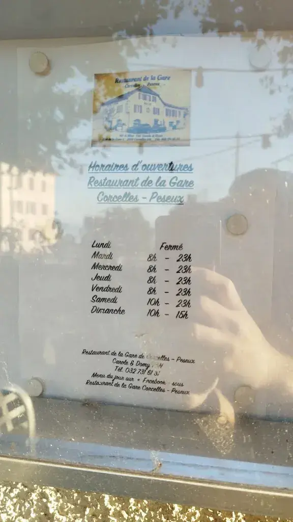 Menu_Restaurant de la Gare. Salle au 1 - er etage_Corcelles-Cormondrèche_image_3