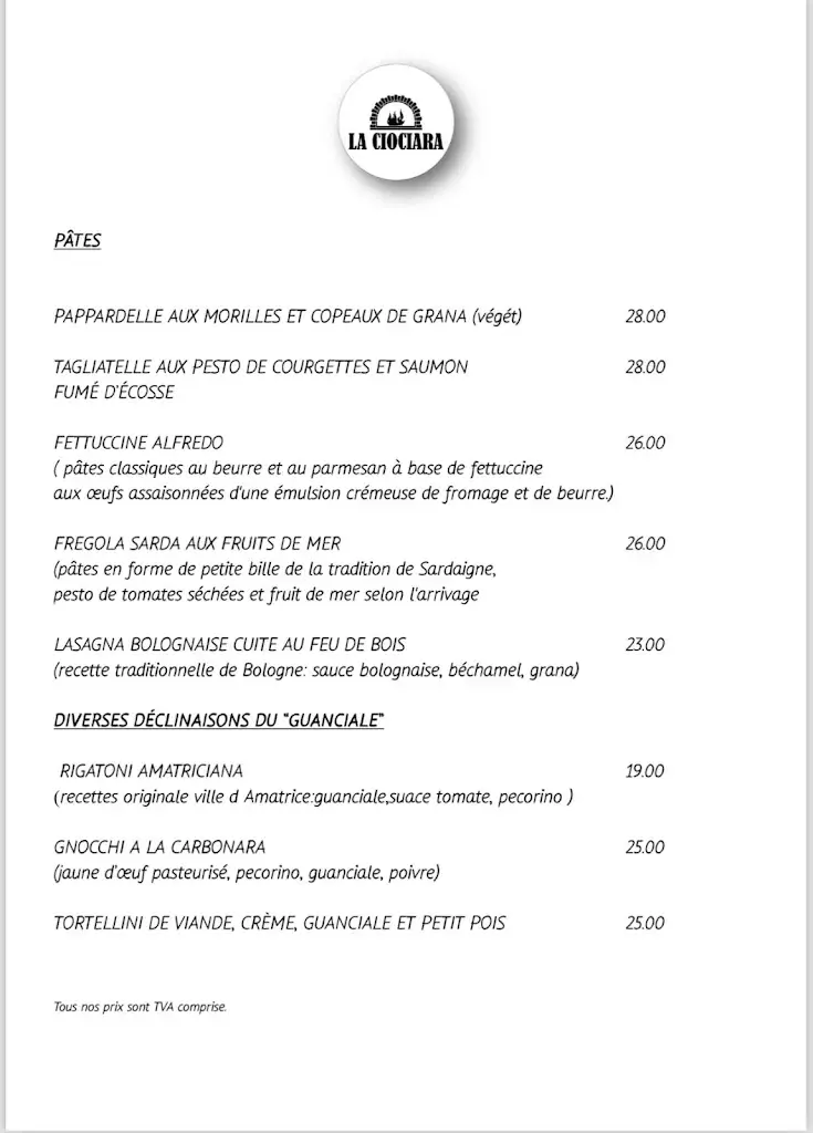 Menu_La Ciociara pizzeria_Corcelles-près-Payerne_imagen_2