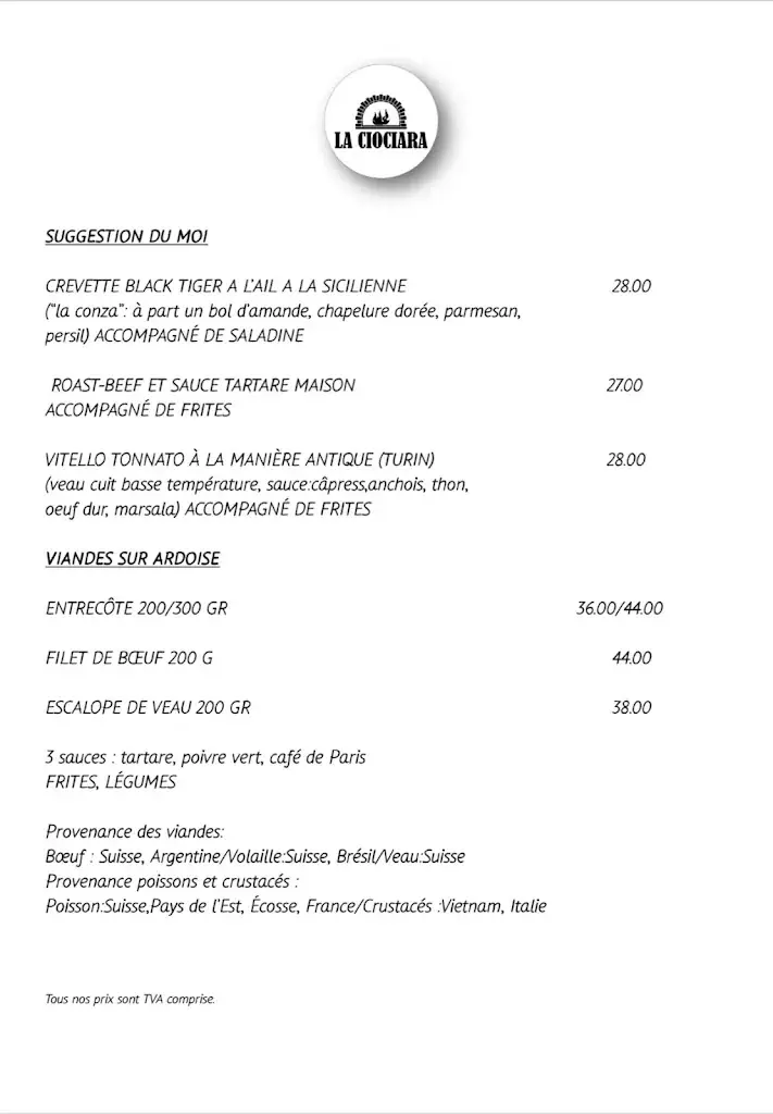 Menu_La Ciociara pizzeria_Corcelles-près-Payerne_imagen_4