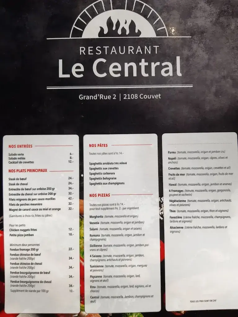 Restaurant le Central restaurante en Couvet