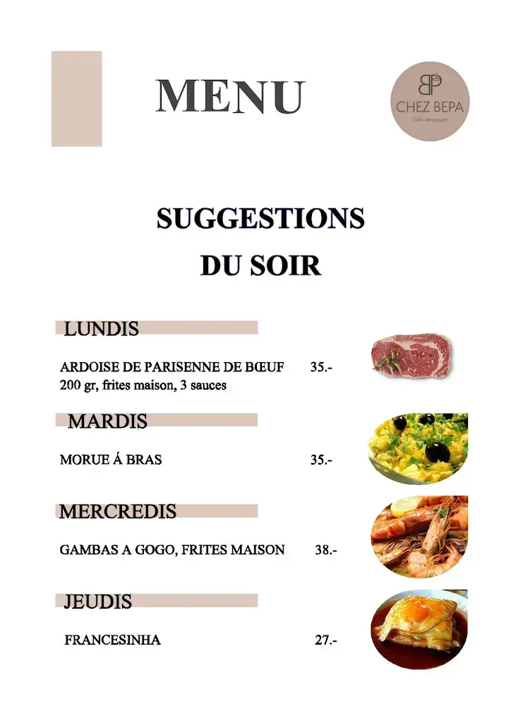 Menu_Café-Restaurant CHEZ BEPA_Crissier_image_4