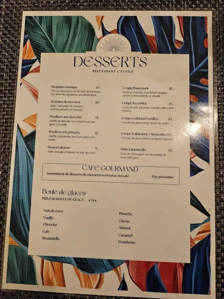 Menu_L'Étoile - Restaurant Lausanne_Lausanne_image_2